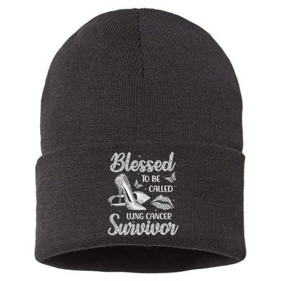 Blessed To Be Called Lung Cancer Survivor High Heels Sustainable Knit Beanie