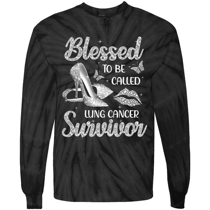 Blessed To Be Called Lung Cancer Survivor High Heels Tie-Dye Long Sleeve Shirt