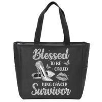 Blessed To Be Called Lung Cancer Survivor High Heels Zip Tote Bag