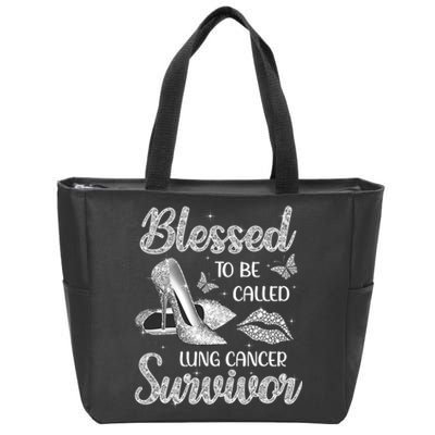 Blessed To Be Called Lung Cancer Survivor High Heels Zip Tote Bag