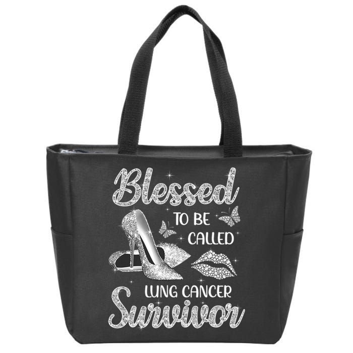 Blessed To Be Called Lung Cancer Survivor High Heels Zip Tote Bag