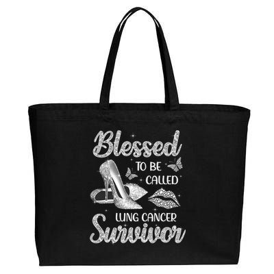 Blessed To Be Called Lung Cancer Survivor High Heels Cotton Canvas Jumbo Tote