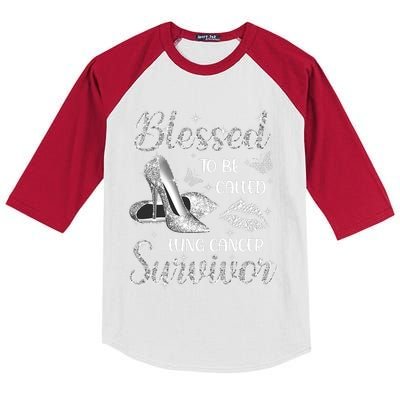 Blessed To Be Called Lung Cancer Survivor High Heels Kids Colorblock Raglan Jersey