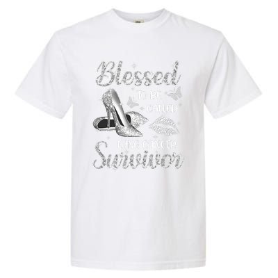 Blessed To Be Called Lung Cancer Survivor High Heels Garment-Dyed Heavyweight T-Shirt