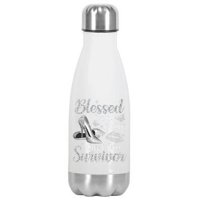 Blessed To Be Called Lung Cancer Survivor High Heels Stainless Steel Insulated Water Bottle