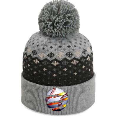 Baseball Tear The Baniff Cuffed Pom Beanie