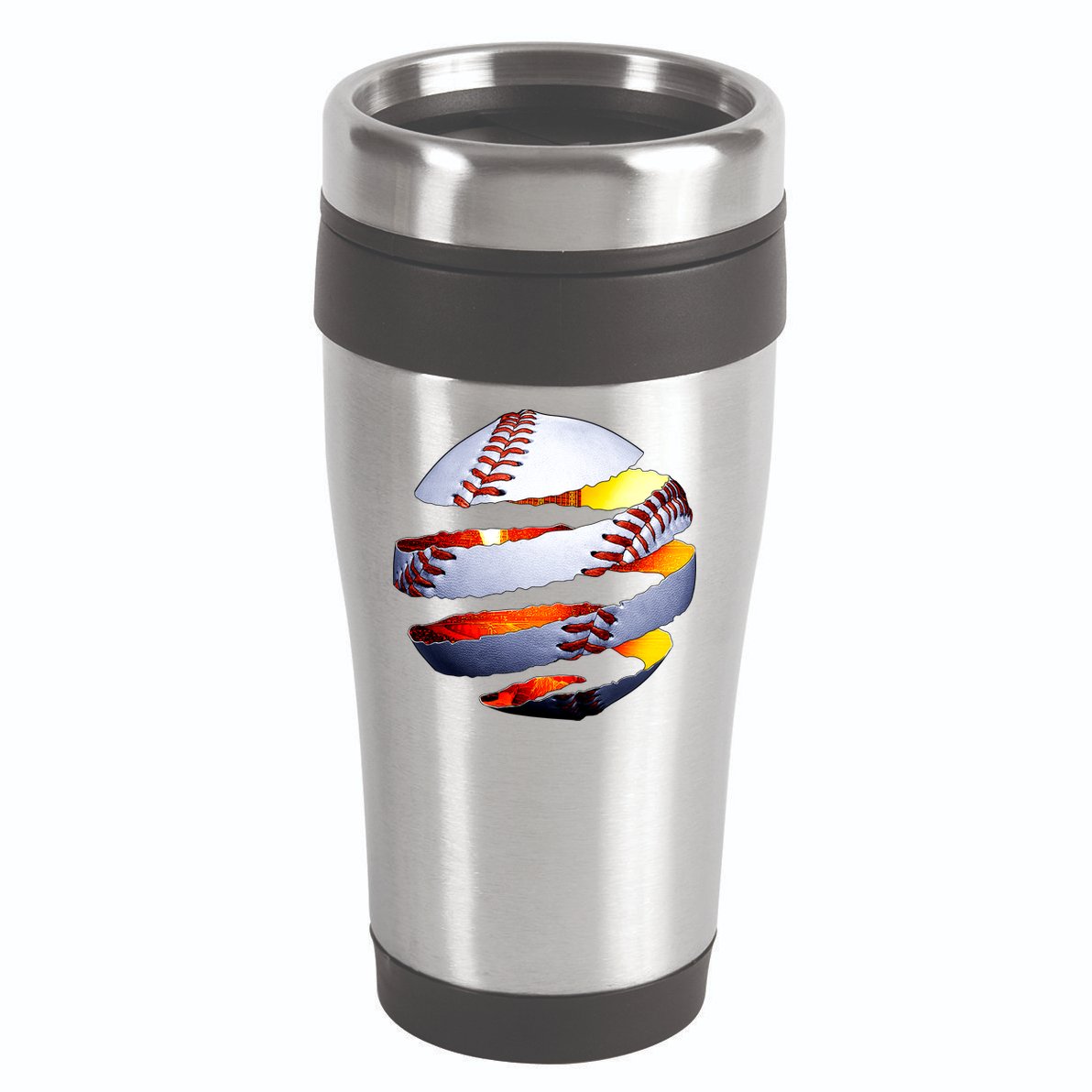 Baseball Tear 16oz Travel Tumbler