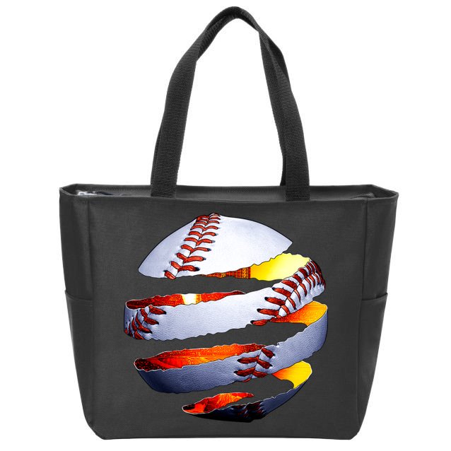 Baseball Tear Zip Tote Bag