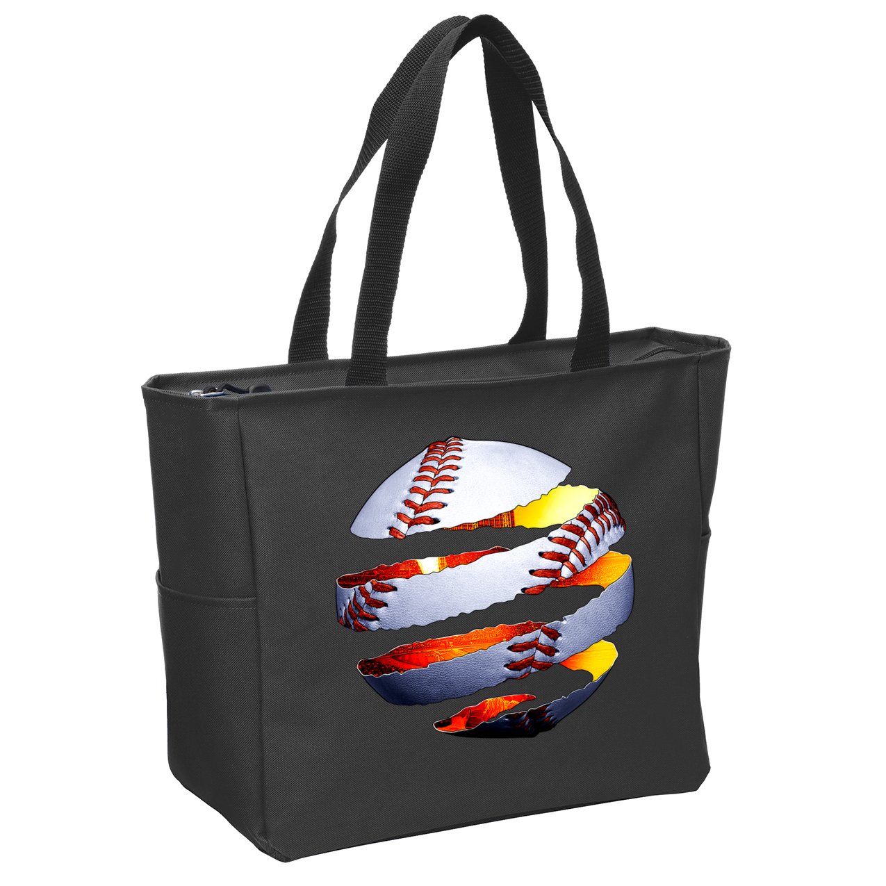 Baseball Tear Zip Tote Bag