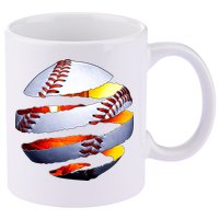 Baseball Tear 11oz C Handle Ceramic Mug