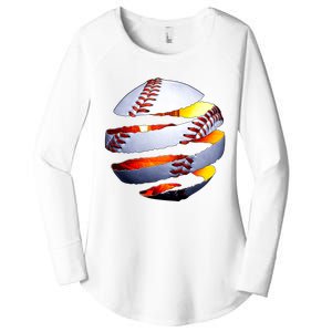 Baseball Tear Women's Perfect Tri Tunic Long Sleeve Shirt