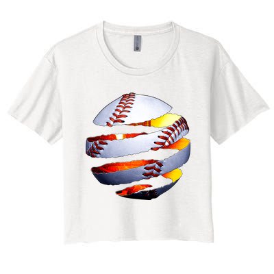 Baseball Tear Women's Crop Top Tee