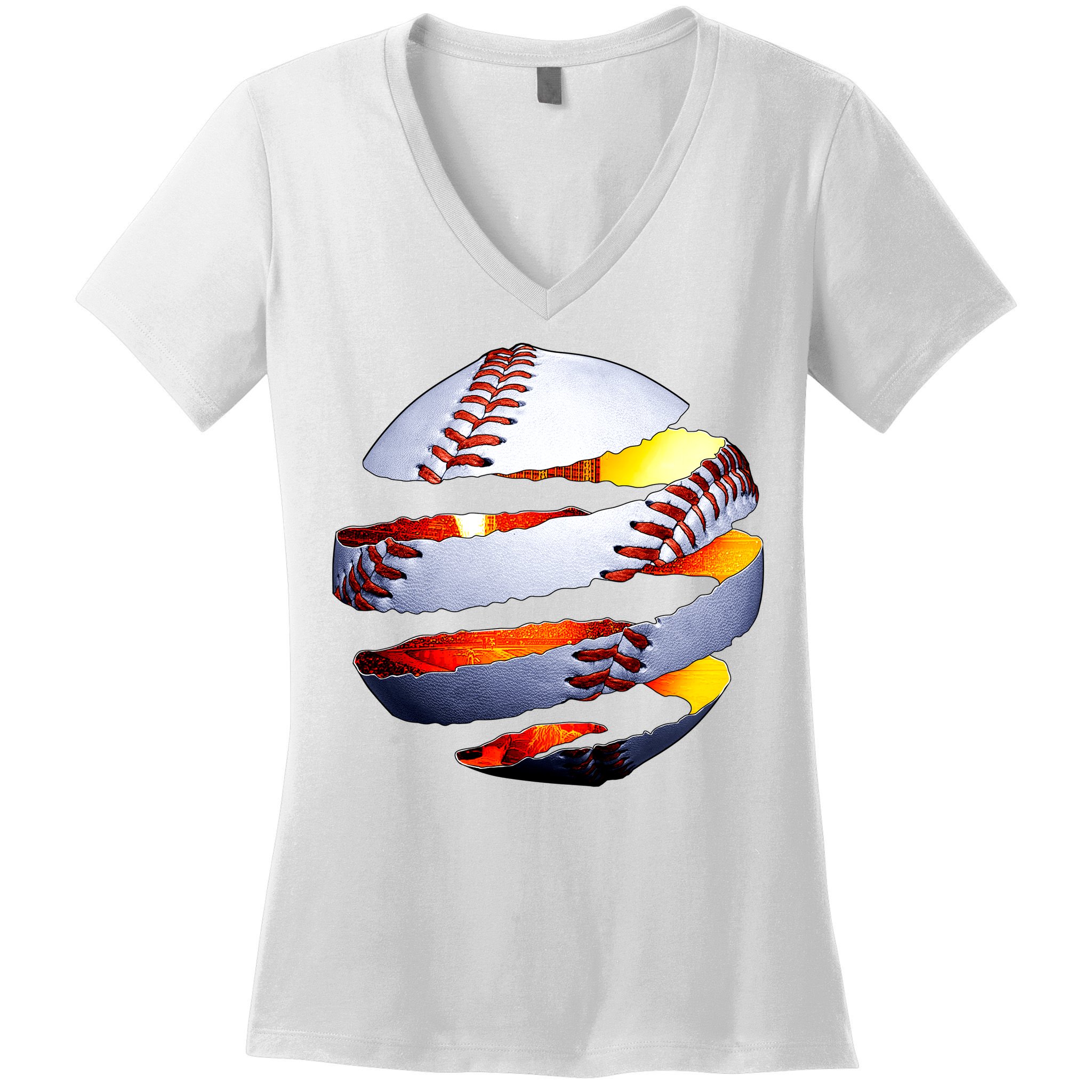 Baseball Tear Women's V-Neck T-Shirt