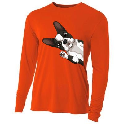 Boston Terrier Bostie Dog Cooling Performance Long Sleeve Crew