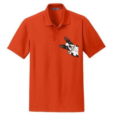 Boston Terrier Bostie Dog Dry Zone Grid Polo