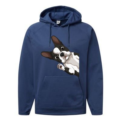 Boston Terrier Bostie Dog Performance Fleece Hoodie