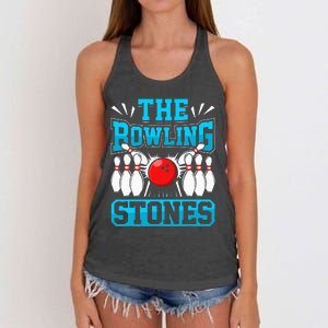 Bowling The Bowling Stones Funny Bowlers Bowling Lovers Women's Knotted Racerback Tank