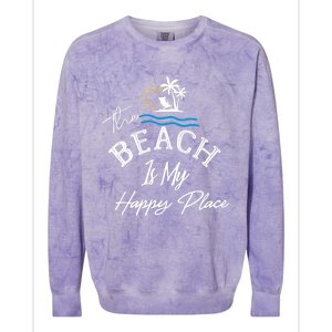 Beach The Beach is My Happy Place Beach Tank Top Colorblast Crewneck Sweatshirt