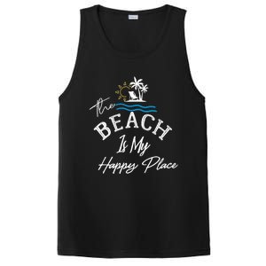 Beach The Beach is My Happy Place Beach Tank Top PosiCharge Competitor Tank