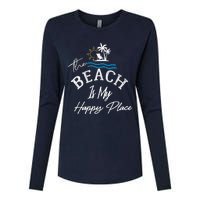 Beach The Beach is My Happy Place Beach Tank Top Womens Cotton Relaxed Long Sleeve T-Shirt