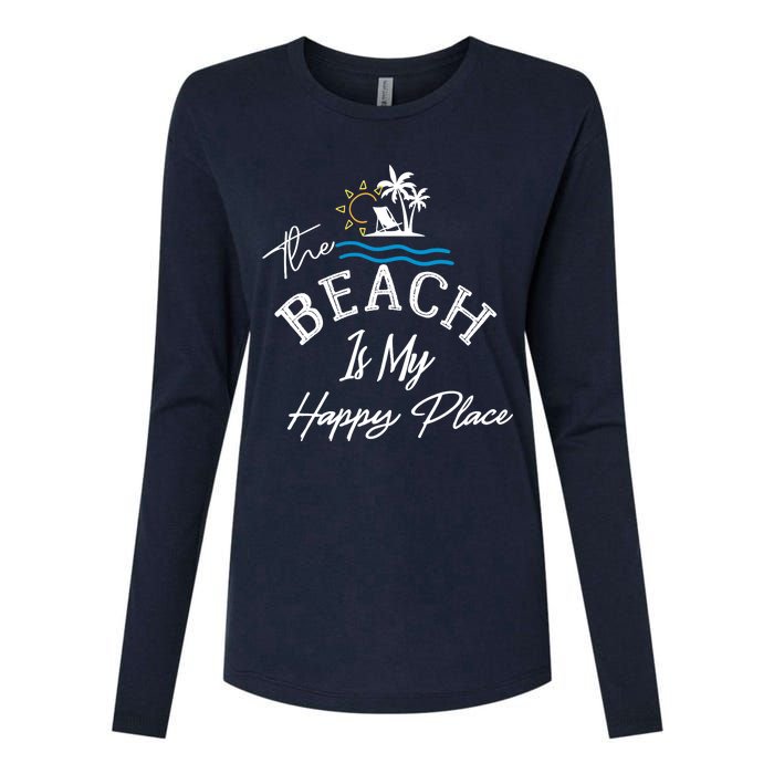 Beach The Beach is My Happy Place Beach Tank Top Womens Cotton Relaxed Long Sleeve T-Shirt