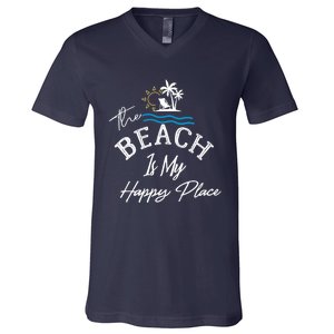 Beach The Beach is My Happy Place Beach Tank Top V-Neck T-Shirt