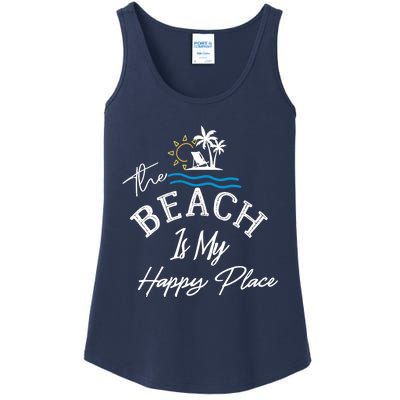 Beach The Beach is My Happy Place Beach Tank Top Ladies Essential Tank