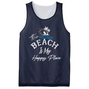 Beach The Beach is My Happy Place Beach Tank Top Mesh Reversible Basketball Jersey Tank