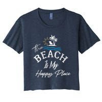 Beach The Beach is My Happy Place Beach Tank Top Women's Crop Top Tee