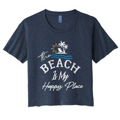 Beach The Beach is My Happy Place Beach Tank Top Women's Crop Top Tee