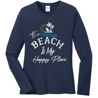 Beach The Beach is My Happy Place Beach Tank Top Ladies Long Sleeve Shirt