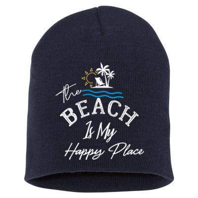 Beach The Beach is My Happy Place Beach Tank Top Short Acrylic Beanie