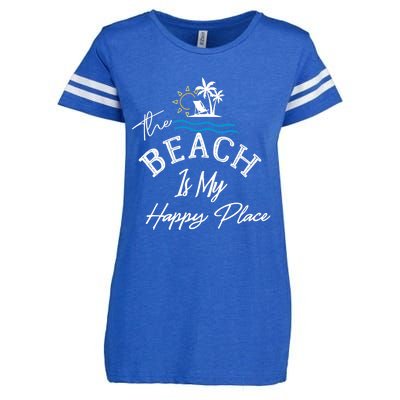 Beach The Beach is My Happy Place Beach Tank Top Enza Ladies Jersey Football T-Shirt