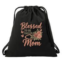 Blessed to Be Called Mom Drawstring Bag