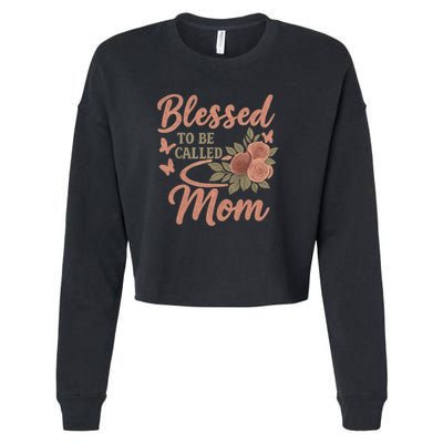 Blessed to Be Called Mom Cropped Pullover Crew