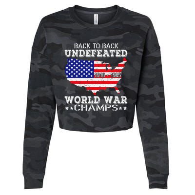 Back To Back Undefeated World War Champs Cropped Pullover Crew