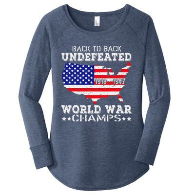 Back To Back Undefeated World War Champs Women's Perfect Tri Tunic Long Sleeve Shirt