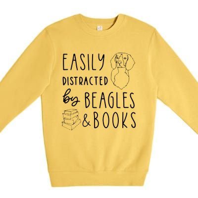 Beagle T Beagle Lover Beagles Books Premium Crewneck Sweatshirt