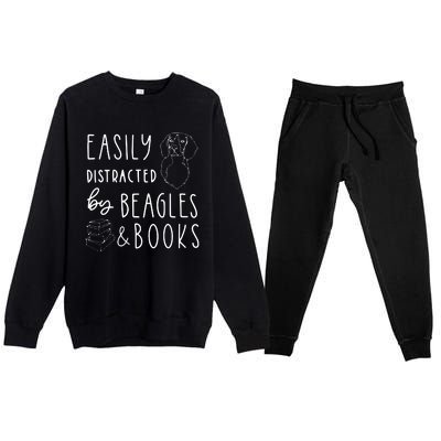 Beagle T Beagle Lover Beagles Books Premium Crewneck Sweatsuit Set