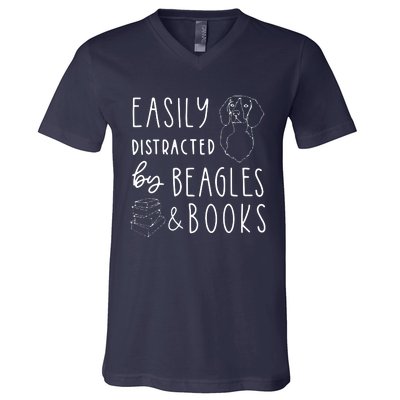 Beagle T Beagle Lover Beagles Books V-Neck T-Shirt