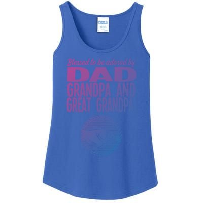 Blessed To Be Adored By Dad Grandpa Grandfather Gift Ladies Essential Tank