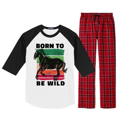 Born To Be Wild Horse Raglan Sleeve Pajama Set