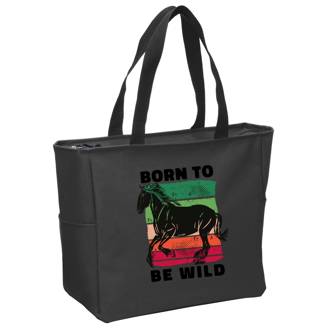 Born To Be Wild Horse Zip Tote Bag