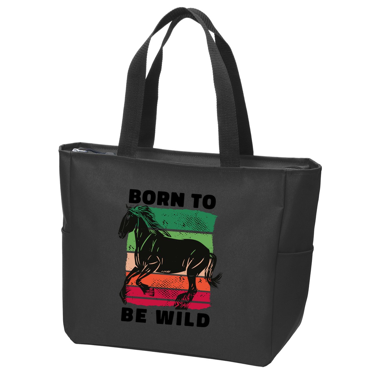 Born To Be Wild Horse Zip Tote Bag