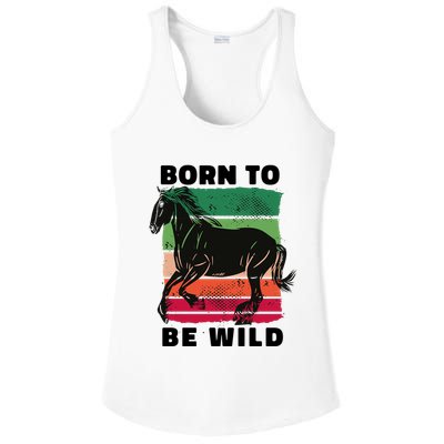 Born To Be Wild Horse Ladies PosiCharge Competitor Racerback Tank
