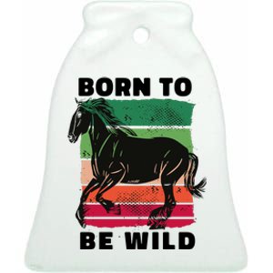 Born To Be Wild Horse Ceramic Bell Ornament