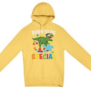 Born To Be Special Trex Puzzle Dinosaur Autism Awareness Gift Premium Pullover Hoodie