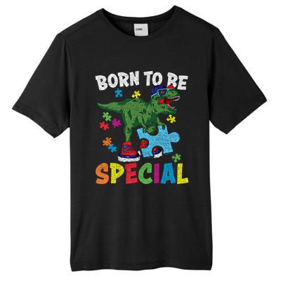 Born To Be Special Trex Puzzle Dinosaur Autism Awareness Gift Tall Fusion ChromaSoft Performance T-Shirt