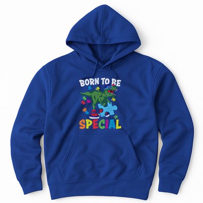 Born To Be Special Trex Puzzle Dinosaur Autism Awareness Gift Hoodie