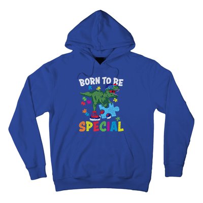 Born To Be Special Trex Puzzle Dinosaur Autism Awareness Gift Hoodie